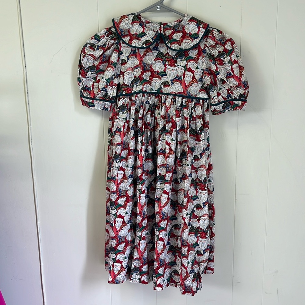 Vintage old world handmade Santa Christmas kids dress approx 3t